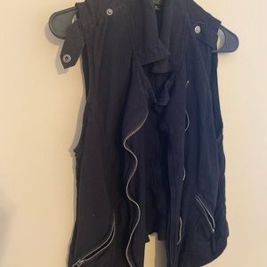 Black zipper vest